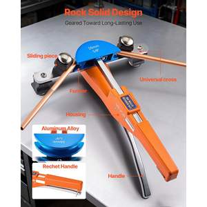 Kit de pliage de tubes compact 1/4 7/8 pouces, outil de pliage manuel à cliquet, 7 matrices en alliage d'aluminium, outils CVC pour la climatisation en cuivre - Product Image 5