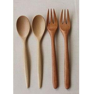 Ensemble de couverts jetables en bois poli résistant à la chaleur, cuillère, fourchette, lavable au lave-vaisselle, écologique, pour les fêtes, la maison, les restaurants, la restauration - Product Image 3