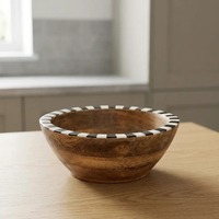 Bol de service en bois artisanal de conception coréenne, vaisselle de cuisine HCZ-250 non revêtue, pour les fêtes, 1 kg, ZONE Uttar Pradesh