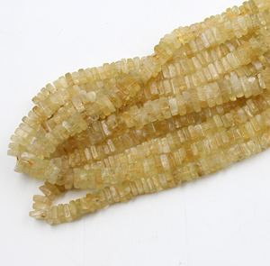 Cuentas de Citrino Lisas en Forma de Cuadrado Heishi a Precio Mayorista, Cuentas de Piedra Preciosa de Citrino Natural, Cuentas de Citrino en Forma de Rueda de 14 Pulgadas - Product Image 2