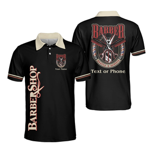 New Arrival Eco-Friendly Breathable <b>Polyester</b> Barber Workwear Custom Logo Sublimation <b>T</b>-<b>Shirt</b> Washable - Product Image 1