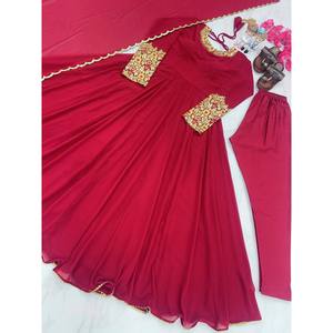 2XL Party Wear Anarkali Gown with Dupatta & Bottom for Special Occasions - Product Image 6
