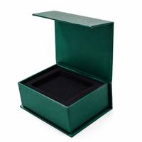 Boîte cadeau magnétique de luxe vert émeraude personnalisée avec logo estampé à chaud or, emballage en papier pour bijoux, cosmétiques et coffrets cadeaux