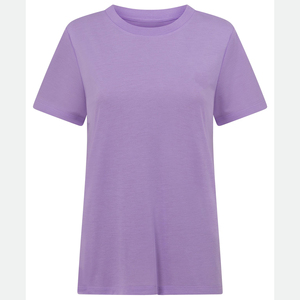 T-shirt décontracté à col rond pour femme en mélange de coton doux, coupe ajustée, manches courtes, idéal pour l'été et le quotidien - Product Image 6