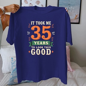 T-shirt décontracté pour femme en coton tricoté imprimé 100 % coton, coupe confortable - Product Image 4