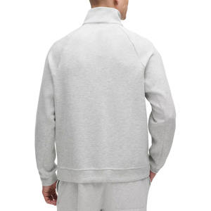 Men's Burgundy Quarter Zip Knitted Pullover <b>Sweater</b> Regular Sleeve <b>Fleece</b> Sweatshirt for Autumn Winter - Product Image 2