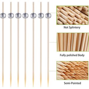Stuzzicadenti in bambù da 4,7 pollici, 200 pezzi, per antipasti, bevande, dessert, spiedini per salumi e formaggi, ideali per l'ospitalità - Product Image 1