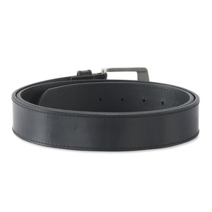 Cinturón casual de cuero genuino negro para hombre, hecho a mano, con costuras completas y hebilla de metal niquelado. - Product Image 6