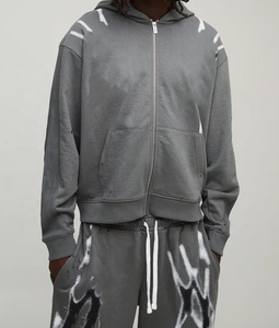 Ensemble de survêtement unisexe en polyester, coupe jogging, coupe-vent, imprimé, délavé à l'acide, design uni, vente en gros - Product Image 3