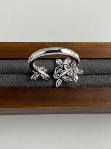 Solid Gold Marquise & Pear Diamond Butterfly Ring White Gold Cluster Statement Ring <b>Unique</b> Nature Inspired Jewelry <b>Gift</b> <b>for</b> <b>Her</b> - Product Image 2