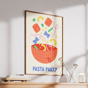 Impresión en lienzo para cocina, póster con ilustración de comida para fiesta de pasta, arte decorativo moderno para pared de cocina - Product Image 3