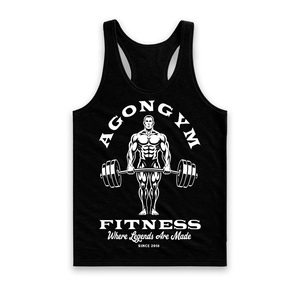Breathable Quick Dry Knitted Casual 100% Cotton Muscle Fitness Tank Top Y-Back Sleeveless Workout <b>Stringer</b> Singlet Wholesale - Product Image 1