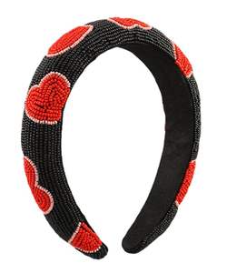 Serre-tête noué en tissu jaune avec motif Hamsa, broderie de perles et perles de rocaille œil porte-bonheur, pour femme, idéal pour les fêtes, style turban tendance - Product Image 6