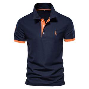 Polo pour homme de haute qualité, vente en gros, best-seller, été, motif uni, brodé, manches courtes, col rabattu, coupe ajustée - Product Image 5