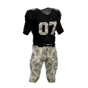 Uniforme de football américain, imprimé camouflage, maillot noir à manches courtes, ajusté, respirant, vêtements de sport pour hommes adultes - Product Image 3