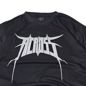 Camiseta Negra Extra Grande para Hombre con Estampado de Logotipo Metálico Blanco, Manga Corta, Cuello Redondo, Estilo Punk, Jersey de Algodón, Ropa Casual - Product Image 4