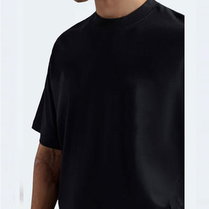 Nouveau T-shirt à col et épaules tombantes, couleur unie personnalisable, séchage rapide, respirant, prix usine, faible MOQ, vente chaude - Product Image 5