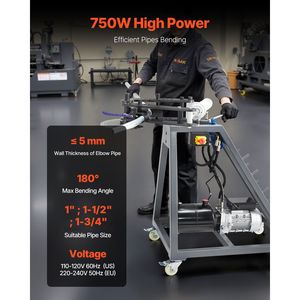 Piegatubi Elettrico Mobile da 750W con Cilindro Idraulico da 6L, 3 Matrici e Servizi di Formatura Estremità - Product Image 2