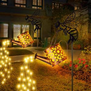 Lámpara Solar con Forma de Tetera, IP65, Luz LED Cálida, Estaca de Jardín, Iluminación Decorativa para Exteriores, Resistente al Agua - Product Image 3