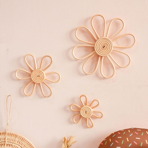 Decorative Rattan Wall-mount <b>Flowers</b> Wholesale Natural Wall Hangings for Birthday Party Wedding Event Decorations - Product Image 6