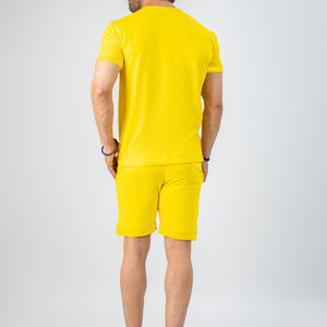 Conjunto de camiseta y pantalones cortos OEM para hombre, ropa informal de dos piezas, camiseta de cuello redondo y pantalones cortos, transpirable para verano, gimnasio y uso al aire libre. - Product Image 2