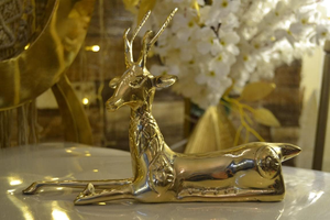 Figura de Ciervo de Metal Chapado en Oro, Estatua de Antílope Pulida, Adorno Animal para Decoración del Hogar - Product Image 3