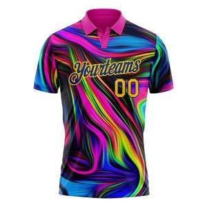 Camiseta Deportiva de Manga Corta con Sublimación de Moda, Camisas de Golf con Botones para Hombre, Camisa Polo Personalizada para Hombre - Product Image 4