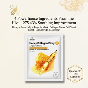 Mascarilla Facial BIAIfekt Honey Collagen Diary Ampoule, Antienvejecimiento, Equilibra los Poros, Ilumina, Suaviza e Hidrata - Product Image 2