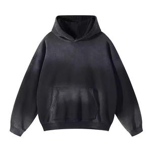 High Quality Wholesale Polyester/Cotton Fleece Winter Regular Fit Sunfade Wash <b>Pullover</b> Hoodies <b>Men</b> Custom Puff Printed - Product Image 1