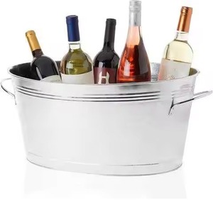 Wedding Use Metal Ice Beverage Tub Stainless Steel Party Cooler Bucket Wine <b>Beer</b> <b>Chiller</b> Tub Party Use - Product Image 3
