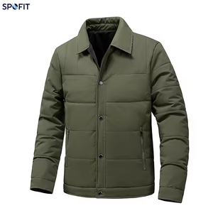Men's Casual Thickened <b>Reversible</b> Padded Jacket Warm Lined Lightweight Breathable Windproof Eco-Friendly Winter <b>Coat</b> Stand - Product Image 3