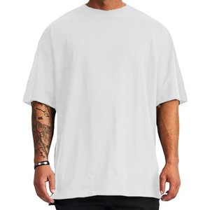 Camiseta de Manga Corta Negra Extra Grande para Hombre, Cuello Redondo, Color Sólido, Informal, de Algodón Tejido - Product Image 3
