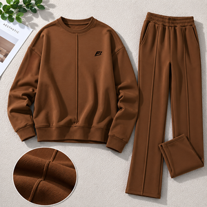 Conjunto de sudadera de cuello redondo para mujer, top de manga larga con pantalones ajustados, conjunto informal de dos piezas a juego, B2B - Product Image 4