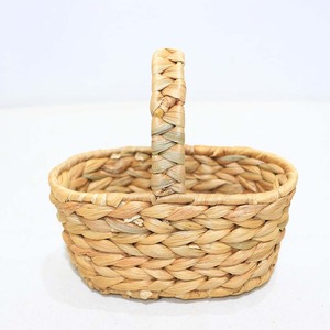 Cesta de Regalo Tejida de Jacinto de Agua Natural Rústico con Asa, Ecológica, Ligera, Organizador de Almacenamiento para Picnic - Product Image 1