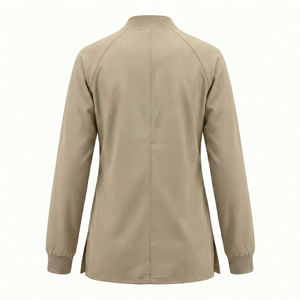 Blouse de travail pour infirmière, design personnalisé, sans col, fermeture éclair sur le devant, poches utilitaires, prix de gros, OEM. - Product Image 3