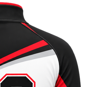 Chaqueta Deportiva Roja, Negra y Blanca con Cierre de Cremallera, Manga Larga, para Entrenamiento Atlético, Running, Ejercicio, Ropa Deportiva de Alto Rendimiento - Product Image 4