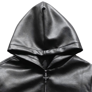 Solid Color Casual Wear <b>Men</b> <b>Leather</b> <b>Jacket</b> Streetwear New Fashion Comfortable <b>Men</b> <b>Leather</b> <b>Jacket</b> - Product Image 4