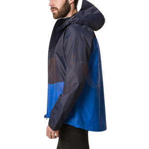 Chaqueta Cortavientos Casual de Lona con Capucha para Hombre, Cierre Frontal con Cremallera, Ecológica, Resistente al Viento, Transpirable, Nailon/Poliéster de Alta Calidad - Product Image 3