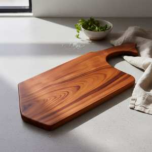 Planche à découper en bois dur naturel pour la cuisine, pour couper les légumes, la viande, le pain, surface durable pour la préparation des aliments - Product Image 4