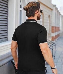 Camisetas Polo Deportivas de Manga Corta Personalizadas Casuales para Hombre de Alta Calidad, Camisetas Polo de Golf de Algodón con Patrón Sólido - Product Image 3