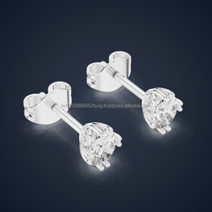 Lustercraft 10K Moissanite/ CVD Lab Grown / Cubic Zirconia Diamond 14K/18K/22K/925 Pendientes de plata - Product Image 3