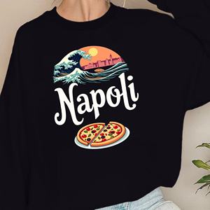 Sudaderas de mujer diseño Napoli Wave y pizza - Product Image 3