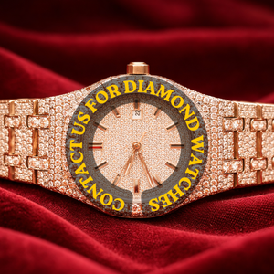 <b>Top</b> High Rated <b>Rose</b> Gold Brilliant Cut Moissanite Diamond Full Iced Custom Unisex Branded New Collection Hip Hop Quartz Watch - Product Image 1