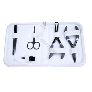 ชุดอุปกรณ์ต่อผมสีดำขั้นสูง พร้อมคีมหนีบไมโครริง  เครื่องมือร้อยลูกปัด  เข็มเกี่ยว  และกรรไกรตัดผมแบบละเอียดสำหรับร้านเสริมสวย - Product Image 1