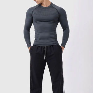 Camisetas de Compresión Deportivas de Lona Casual de Alta Calidad para Hombre, Ropa Deportiva Transpirable para Gimnasio y Fisicoculturismo - Product Image 5