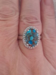 Anillo de Plata de Ley con Turquesa, Joyería Artesanal con Piedras Preciosas, Diseño Elegante para Mujer, Venta al Por Mayor para Exportación - Product Image 5