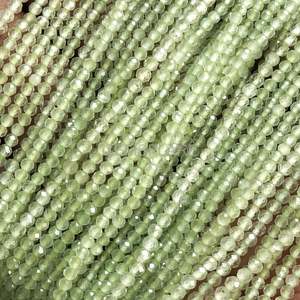 Natural Prehnite Micro Faceted Round Beads 2MM Tiny Prehnite Beads For Jewelry Making Wholesale Diamond Cut Faceted Loose Beads - Product Image 1