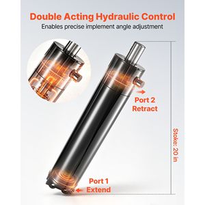 Vérin hydraulique à double effet, alésage 5 pouces, course 20 pouces, 4500 PSI, tube transversal soudé robuste - Product Image 4