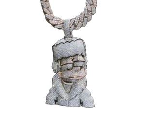 Hermoso colgante de plata esterlina de moissanita personaje de dibujos animados colgante personalizado regalo para aniversario - Product Image 1