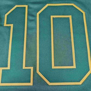 Camiseta de Béisbol Verde y Blanca para Hombre, Cuello en V, Manga Corta, Estampado Sublimado, Número 10, Ropa Deportiva, Corte Regular, Talla Adulto - Product Image 4
